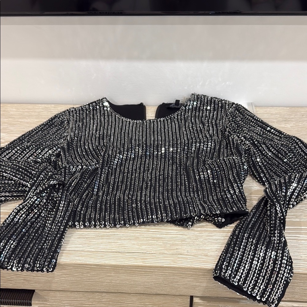 Black Sequin Women's Top